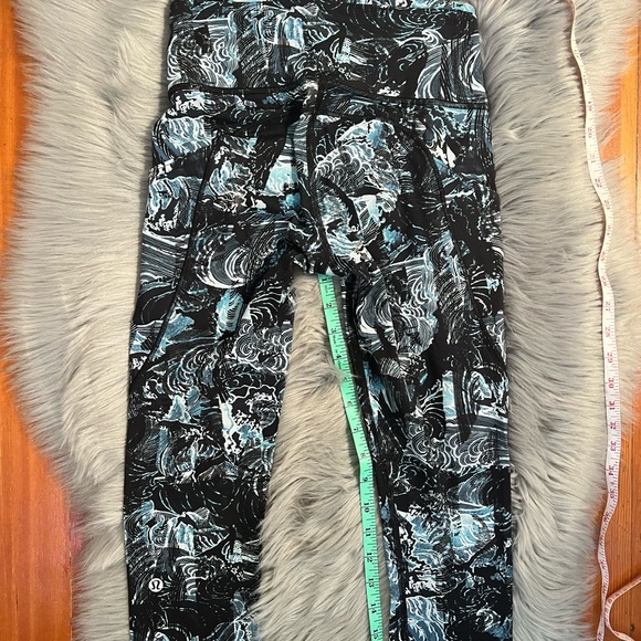 Lululemon Fast Free Crop II Eternal Wave Blue Side Pockets Sz 4 - Picture 4 of 6